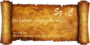 Szieber Ciprián névjegykártya